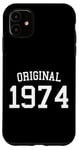 Coque pour iPhone 11 Original 1974, 50 ans hommes femmes 50e anniversaire