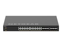 Netgear Av Line M4350-24X8f8v - Switch - L3 - Styrt - 24 X 100/1000/2.5G/5G/10Gbase-T (Poe++) + 8 X 10Gb Ethernet Sfp+ + 8 X 25 Gigabit Sfp28 - Front Til Bakside-Luftflyt - Rackmonterbar - Poe++ (290 W)