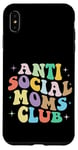 Coque pour iPhone XS Max Retro Groovy Anti Social Moms Club Mommy 2023 Fête des Mères