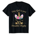 Youth This Girl Is Now 10 Double Digits 10th Birthday Unicorn T-Shirt