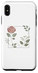 Coque pour iPhone XS Max Rose florale botanique, style minimaliste, roses d'amour