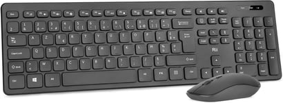 Rk200 Ensemble Clavier Souris Sans Fil Bureautique Clavier De Bureau 2.40Ghz Azerty(Version França ) Avec Taille Complète 104 Touches