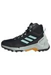 adidas Men's Eastrail 2.0 Mid RAIN.RDY Waterproof Hiking Shoes, Core Black/Aqua/Preloved Yellow, 8 UK