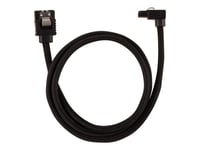 Corsair Premium Sleeved - Sata-Kabel - Serial Ata 150/300/600 - Sata (Hane) Rak, Låst Till Sata (Hane) Högervinklad - 60 Cm - Svart (Paket Om 2)