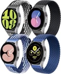 4 Pack Bracelet En Nylon Tressé Pour Samsung Galaxy Watch 7/6/5/4/5 Pro 40/42/44/46/45/43/47mm Strap 20mm Braided Solo Loop Bracelet Tissu En Nylon Élastique Band (Noir/Chocolat/Bl[Alp235788]