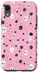 Coque pour iPhone XR Rose moderne à pois mignon fantôme effrayant pastel gothique rétro