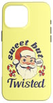 Coque pour iPhone 16 Pro Max Sucre d'orge de Noël vintage avec inscription « Sweet But Twisted »