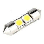 Hvit 2 SMD-LED pinolpærer 12V 40mm. 2 stk. for CAN-BUS