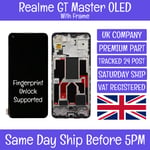 Realme GT Master Edition RMX3360 RMX3363 OLED LCD Display Screen Digitizer+Frame