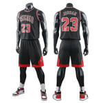 Chicago Bulls Jordan Jersey No.23 Basketball Uniform Set för vuxna - Perfet BlackXXL (170-175cm)