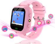 Montre Connectée Enfant Avec Carte Sim, Montre Carte Sim Appel Sms Sos 25 Jeux Appareil Photo Musique Podomètre Réveil, Montre Telephone Avec Sim Jouet Cadeau De 4 À 12 Ans Fille Garçon