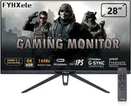 Écran Pc Gaming 28 Pouces 144Hz,Moniteur Pc Uhd 3840X2160,1Ms,Amd Freesync & G-Sync,Vesa,Écran De Réduction De La Lumière Bleue,Dp,Hdmi