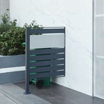 [en.casa] - Cache-poubelle Uusikaupunki acier galvanisé 120 x 83 x 11 cm anthracite argent