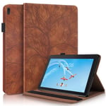 Tedtik Case Lenovo Tab E10 TB-X104F Tablet, Multi-Angle Viewing Stand Cover with Pocket - Brown