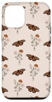 Coque pour iPhone 12/12 Pro Bouquet de fleurs sauvages vintage motif floral beige