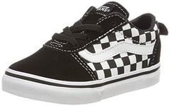 Vans Boy's Unisex Kids Ward Slip-on Canvas Sneaker, Black ((Checkers) Black/True White PVC), 1.5 UK Child