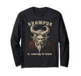 Krampus Is Coming To Town Christmas Monster Men Women Kids Long Sleeve T-Shirt