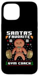 iPhone 15 Santas Favorite Gym Coach Gingerbread Man Workout Christmas Case