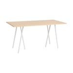 HAY Loop Stand incl. support bar table 92,5x200 cm White-clear lacq. oak