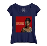 T-Shirt Femme Col Echancré Nina Simone My Baby Just Cares For Me Jazz Album Musique Rétro Poster