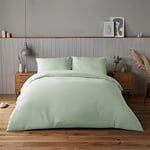 Silentnight Supersoft Collection Sage Duvet Cover Set. Supersoft Snuggly Easy Care Duvet Cover Quilt Bedding Set - Double (200cm x 200cm) + 2 Matching Pillowcase