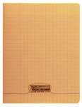 Calligraphe 18348C Un Cahier Agrafé Orange (une Marque de Clairefontaine) - 17x22 cm - 192 Pages Grands Carreaux - Papier Blanc 90 g - Couverture Polypro Transparent