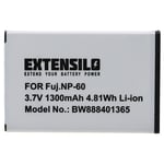 EXTENSILO Batterie compatible avec Aiptek Z200-Pro, Z300HD, Z5X5P, Zoom DV appareil photo, reflex numérique (1300mAh, 3,7V, Li-ion)