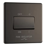 BG Screwless Flatplate Black Nickel Triple Pole Fan Isolator Switch, 10A - FBN15