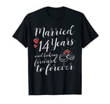 14 Year Wedding Anniversary Him Her Just Married 14 Years T-Shirt