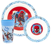 Spider-Man Kids Plastic Dinner Set - Blue