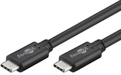 Goobay USB-C till USB-C USB 3.2 gen 1 laddkabel 60W bildskärmskabel 4K@60Hz (3 meter)