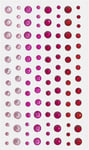 Galleri Papper Självhäftande Rhinestones 3-6 mm - Röda/Rosa 104 st