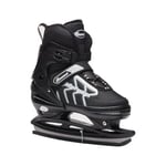 DUWIN Ice Skates，Boys Hockey Skates,Skates with Adjustable 4 Sizes for Boys Girls Youth Men Women and Beginners (Black Silver, L (4-7) Kid's/(6-8) Women's/(5-7) Men's)