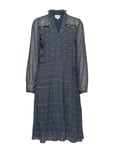 Saint Tropez U6036, Woven Shirt Dress On Knee Knälång Klänning Blå [Color: M.NAVY ][Sex: Women ][Sizes: XS,S,M,L ]