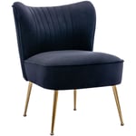 Wahson Office Chairs - Fauteuil de Salon Confortable Fauteuil Scandinave avec Siège Épais Chaise Salon Rembourrée pour Salon et Chambre, Velours, Noir