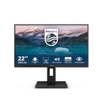 Philips 222S9JML - Moniteur Full HD 21,5 Pouces, réglable en Hauteur, Haut-parleurs (1920x1080, 75 Hz, HDMI, DisplayPort) Noir