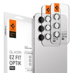 Spigen Glas.tR EZ Fit Optik Pro Protection Caméra compatible avec Samsung Galaxy S24, Argent, 2 Pièces, Protection Individuelle, Résistant aux Rayures, 9H Protecteur