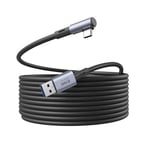 KIWI design Câble de Liaison Compatible avec Quest 3S/3/2/1/Pro et Pico 4, 5M avec Clip de Câble, Transfert de Données pc Haute Vitesse, Câble USB 3.0 vers USB C pour Casque VR