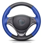 NUIOsdz Couvre-Volant de Voiture Cousu à la Main en Cuir Noir, pour BMW M Sport M3 E87 E81 E82 E88 E90 E91 E92 E93