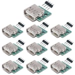 10 Pcs DIY Mâle Connecteur/MINI MICRO USB Adaptateur DIP 2.54mm 5pin Connecteur B Type USB2.0 Femelle PCB Converter USB 3.0.[V628]