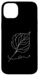 iPhone 14 Plus One Line Art Drawing Lilac Leaf Case