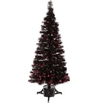 WeRChristmas 5 ft Pre-Lit Fibre Optic Christmas Tree, Black/ White