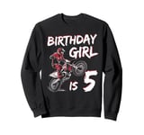 Motocross 5th Birthday Girl 5 Year Old Dirt Bike Sweatshirt