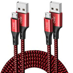 3BAO Micro USB Cable Pack of 2 1M2M Charging Cable Micro USB Fast Charging Cable Compatible with Galaxy S7 S6 S5 J7 (2018) J6 J5, Huawei P Smart, P40 Lite E, P10 Lite, Y9 Y8 Y7, PS4 controller