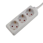 Unitec H05VV-F 3G 44515 Multiprise 3 voies 3 mètres 1,5 mm² Blanc