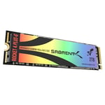 SABRENT Gaming M.2 NVMe SSD 2To, SSD Interne 7300 Mo/s en Lecture, PCIe 4.0 7 Go/s Disque Dur Interne pour Les Joueurs, Compatible avec Playstation 5, Console PS5, Laptops et Desktops (SB-RKTG-2TB)