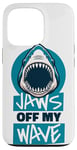 Coque pour iPhone 13 Pro Jaws Off My Wave Requin baleine Blanc