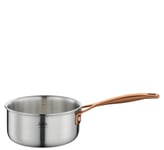 Spring Gourmet Casserole multicouche en acier inoxydable, passe au four, pour cuire des sauces, braiser et rôtir, avec graduation intérieure, diamètre 16 cm, hauteur : 7,5 cm, 1,4 l, or rose