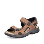 Rieker Homme Sandales 26156, Monsieur Sandales Fines,Chaussure d'été,Sandale d'été,Confortable,Plate,Marron (Braun Kombi / 25),41 EU / 7.5 UK