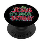 Go Jesus Its Your Birthday Funny Jesus Christmas Xmas PopSockets Adhesive PopGrip